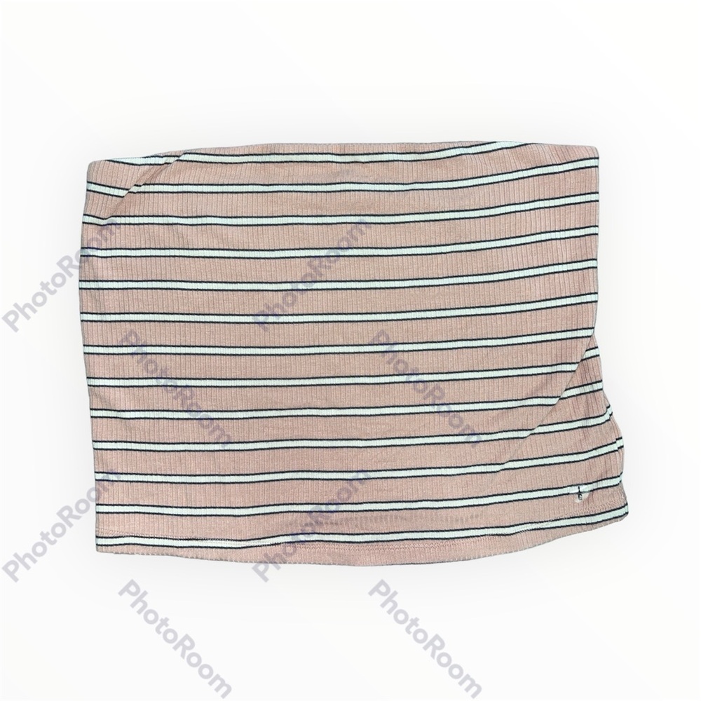 NWOT American Eagle Soft and Sexy Rib Tube Top Size L Pink/gray/white stripes